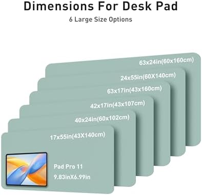 Aothia Faux Leather Desk Mat - Large Mouse Pad, Non-Slip PU Leather Blotter, Waterproof Writing Surface for Office and Home (Light Blue, 42" x 17") - Image 5