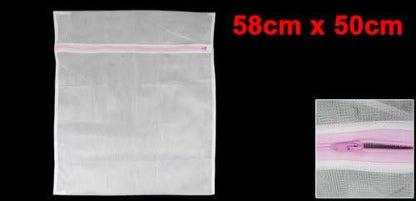 uxcell Meshy Silk Stockings Clothes Washing Bag Holder 58cm x 50cm White