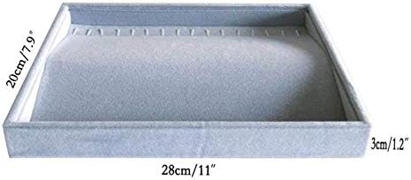 Grey Velvet Stackable Organizer Premium Material Stackable Necklace Watch Chain Bracelet Display Holder Home Store Show Drawer Divider Insert