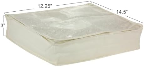 Household Essentials Canvas Sweater Storage Bags 2 Pack, Breathable Under Bed & Closet Organizer with Clear Window & Zipper, Soft-Sided Storage for Sweaters, Blankets & Linens - Image 2