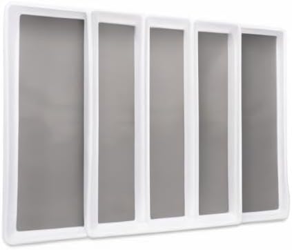 Expandable Utensil Tray Drawer Organizer, 5 Compartment Adjustable Serving Utensils Holder, Multi-Purpose Storage for Kitchen, Office, Bathroom Supplies