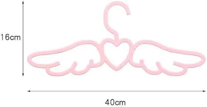 10pcs Cute Pink Angel Wings Heart Shangers Plastic Skirt Hangers Heavy Duty Wardrobe Organizer