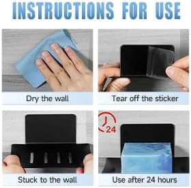 YUZP Soap Holder for Shower with Stainless Steel,Rustproof Soap Saver Sponge Holder for Bathroom,Tub,Kitchen Sink (Black)