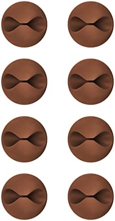 CHEFBEE 8 Pack Adhesive Cable Clips Cord Organizer for Desk, Coffee by ChefBee