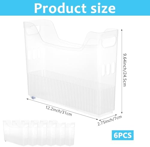 6 Pcs Freezer Organizer Bins with Wheel Clear Plastic Pantry Organizer and Storage Small Size Tall Narrow Kitchen Organization Pantry Organizer Snack Storage Containers for Office Refrigerator - Image 2