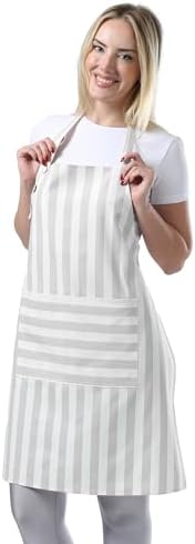 TOSHEX Kitchen Apron Cotton Waterdrop Resistant Adjustable Button Women Men by TOSHEX