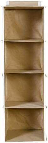 Non Woven Hanging Organizer (Beige, Pack of 2 (4 Shelf))