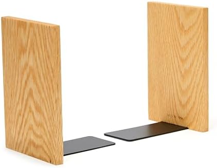 Pandapark Wood Decorative Bookends,Non-Skid Bookend for Shelves,Heavy Duty Bookends,Book Stand for Books/CDs,1 Pair (Oak Master) - Image 6