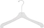 NAHANCO Plastic Coat Hanger - Heavy Weight w/Long Hook - 17" White (Pack of 100), Made in America