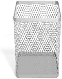 TRU RED Stackable Wire Mesh Jumbo Pencil Holder, Silver, 3-Pack - Image 3