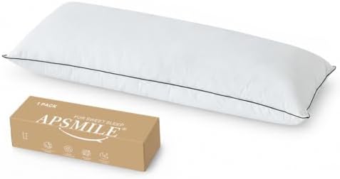 APSMILE 3‑Chamber Goose Feather Down Pillows Body Pillow Size Set of 1 by APSMILE