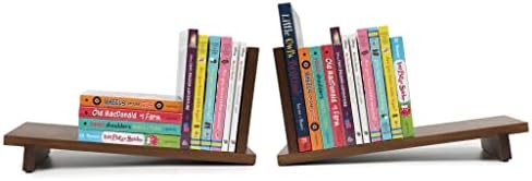 S&A WOODCRAFT Desktop Wood Bookshelf Wooden Bookend, Acacia Desk Organizer Shelf and Display Rack with Book Ends, Storage Shelf Bookcase for Office, Home Decor, Kitchen Countertop, Walnut Brown - Image 6