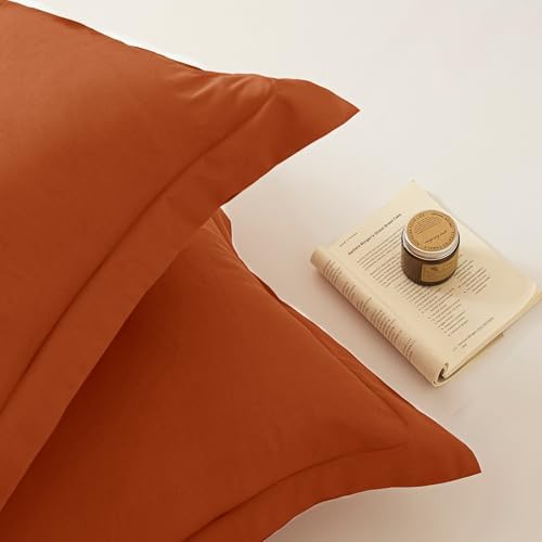 Queen Pillow Shams Set of 2 Burnt Orange Pillow Shams Soft Microfiber Pillow Covers with Envelope Closure, Fade, Wrinkle and Shrink Resistant Bed Pillow Cases, 20 × 30 Inches - Image 3
