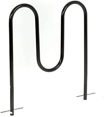 Global Industrial 41" L Wave Bike Rack, Below Ground Mount, 5-Bike Capacity, Powder Coated Steel, Black, Commercial Bike Rack for Stores, Parks, Schools and More