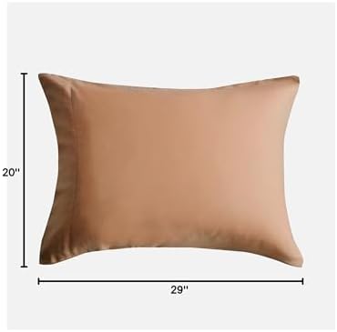 DOZ Pillowcase Set, 100% Viscose derived from Bamboo, Organically Grown, Buttery Soft, Silky, Breathable, Cooling, Oeko-TEX, High GSM, 2-Pack, Envelope Closure (Queen, Clay) - Image 4
