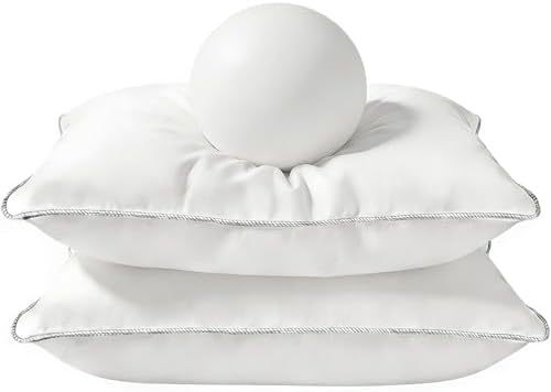 Luxury Down Feather Pillow Set of 2 - Queen/King Bed Pillows for Sleeping with Premium 100% Cotton Cover (Queen) by Unknown