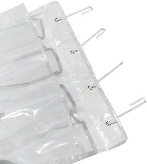 26-Pocket Over-The-Door Shoe Organizer - Clear PEVA Hanging Storage for Shoes & Accessories, Space-Saving with Metal Hooks (Fits All Doors, 24 Standard + 2 Large Pockets)