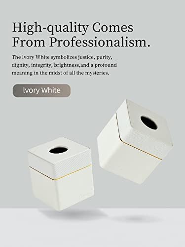 Tissue Box Holder Cover Square, Modern PU Leather Decorative Tissue Cube Holder Organizer-Woven White - Image 5