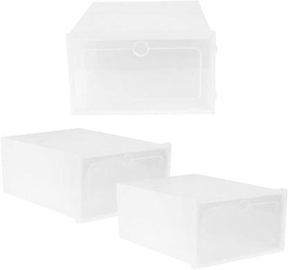 Levemolo 3pcs Thickened Plastic Shoe Box Stackable Storage Organizer for High Heels Sneakers Boots