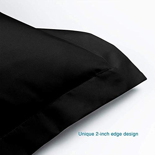 FLXXIE Microfiber King Pillow Shams Set of 2, Black - Image 5