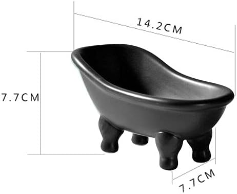 Ceramic Black Clawfoot Bathtub Bar Soap Dish for Bathroom Shower Decorative Soap Dish Sponge Holder Shower Bar Soap Tray Container for Bathroom, Kitchen Sink