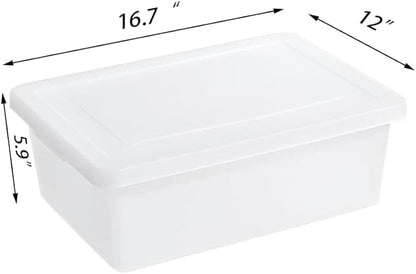 15 Quart Stackable Plastic Storage Bins with Lids,Container to Organize Shoes and Crafts on Closet Shelves,Garage, Totes, Tubs Boxes Organizing 2 Pack (N-2L)