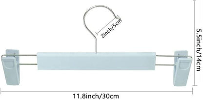NORTHERN BROTHERS Pants Hangers with Clips Skirt Hangers for Women Plastic Clip Hanger for Pants Clothes Hanger (30pack, Blue)