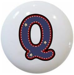 American Alphabet USA Letters Series Style 1 on 1.5" DECORATIVE Glossy Ceramic Dresser Drawer PULLS Cabinet Cupboard KNOBS (Q)