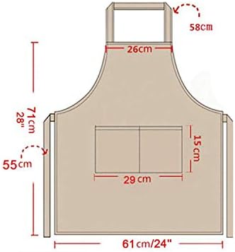 Total 6PCS Brown Bib Apron Adult with 2 Pockets for Women Men Chef Cooking Kitchen (6, Brown) - Image 4
