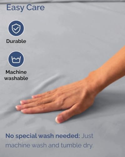 CGK Linens 2 Pack Extra Deep Cal King Fitted Sheets - Heathered Grey - Image 6