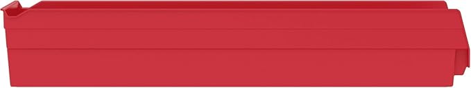 Akro-Mils 30164 Plastic Shelf Bins, Heavy Duty Storage Bins for Garage, Closet, and Drawer Organization, 24-Inch x 6-1/2-Inch x 4-Inch, Red, 6-Pack