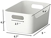 Pantry Organization And Storage Baskets, Open Storage Box Under Sink Organizers,Kitchen Cabinet and Pantry Storage Organizer Bin - two cut-out handles that make 9.4 x 6.7 x 4.3 Inches (White) - Image 2