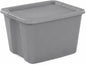 18 Gallon Plastic Storage Tote with Secure Snap-On Lid, Stackable Storage Bin for Linens, Seasonal Decor, Keepsakes & Home Organization (Gray)