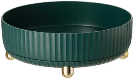 360°Rotating Organizer,Lazy Cosmetic Perfume Storage Organizer,Large-Capacity Round Display Box,Suitable for Bathroom Countertops,Dressers (Peacock Green)