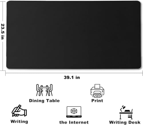 39.1" x 23.5" Waterproof Fabric Desk Pad, Black - Image 2