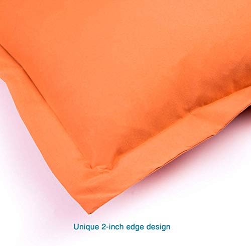 FLXXIE Microfiber King Pillow Shams Set of 2, Orange - Image 4