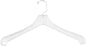 NAHANCO Plastic Coat Hanger - Heavy Weight w/Short Hook - 17" Clear (Pack of 100), Made in America