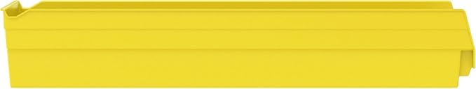 Akro-Mils 30164 Plastic Shelf Bins, Heavy Duty Storage Bins for Garage, Closet, and Drawer Organization, 24-Inch x 6-1/2-Inch x 4-Inch, Yellow, 6-Pack