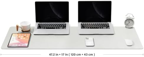 Large Cork Desk Mat - 47.2"x 17" Desk Pad for Office and Home - Ideal for Large Mouse Pad and Desk Mats on Top of Desks(White) - Image 2