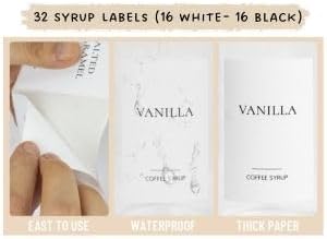 Coffee Bar Accessories: Coffee Syrup Dispenser Set with 2 Glass Bottles (19.6 Oz), Gold Pumps, Funnel, Waterproof Syrup Labels, 2 Golden Spoons, and Straw Brush - Elegant Syrup Dispenser