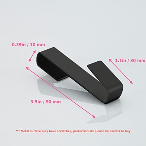 Towel Hook, Over Glass Door Hook for Bathroom, Suit for Frameless Glass Shower Door 0.39" (10 mm) Stainless Steel Matte Black, 3 Pack - Image 4