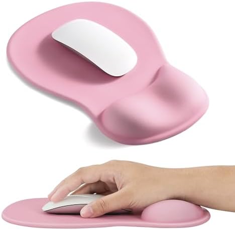 EooCoo Pink Mouse Pad with Gel Wrist Rest, Ergonomic Cute Mousepad by EooCoo