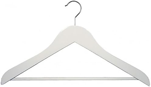 NAHANCO Executive Collection: Wooden Suit Hanger with Bar, 17.5" White (Pack of 50)