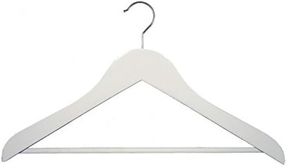 NAHANCO Executive Collection: Wooden Suit Hanger with Bar, 17.5" White (Pack of 50)