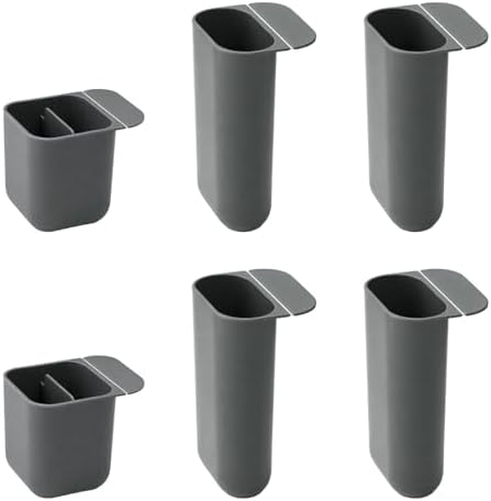 6 Pack DIY Mesh Pencil Holder Cups – Gray Polypropylene Desk Organizer Containers for Pens & Office Supplies by Unknown