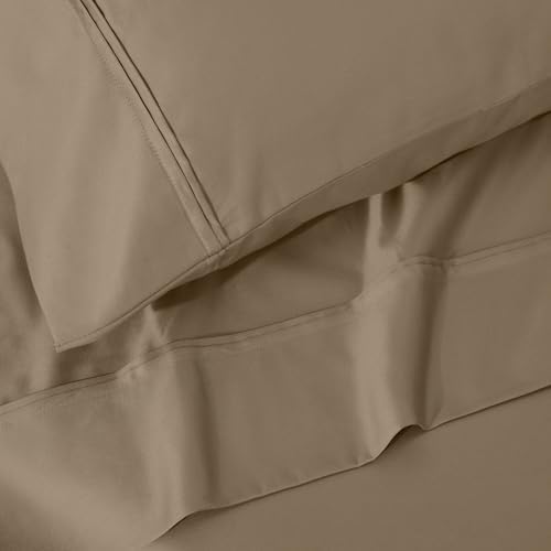 Superior 1200TC Egyptian Cotton Pillowcase Set, Standard, Taupe - Image 4
