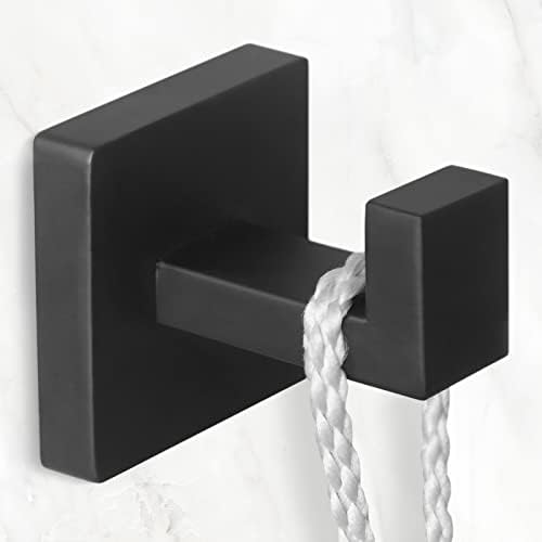 IBosins 4-Pack Towel Hooks Hand Towel Holder Bathroom Robe Hanger Black - Image 4