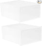 2pcs Thicken Shoes Storage Box Stackable Shoe Organizer for Closet Entryway and under Bed White