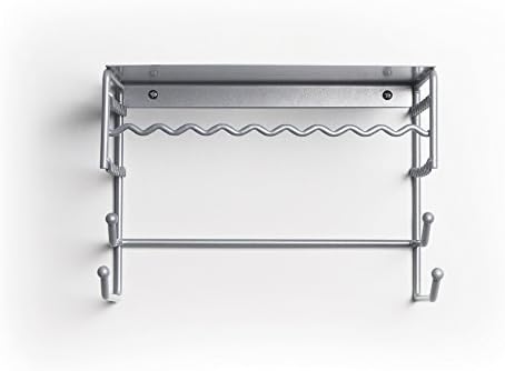 Silver 10" Wall Mount Jewelry & Accessory Storage Rack Organizer Shelf for Earrings, Bracelets, Necklaces, & Hair Accessories
