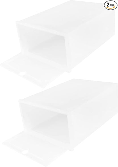 Outanaya 2pcs Stackable Transparent Shoe Storage Boxes Plastic Shoe Containers for Organizing Sneakers Large White for Closet and Entryway